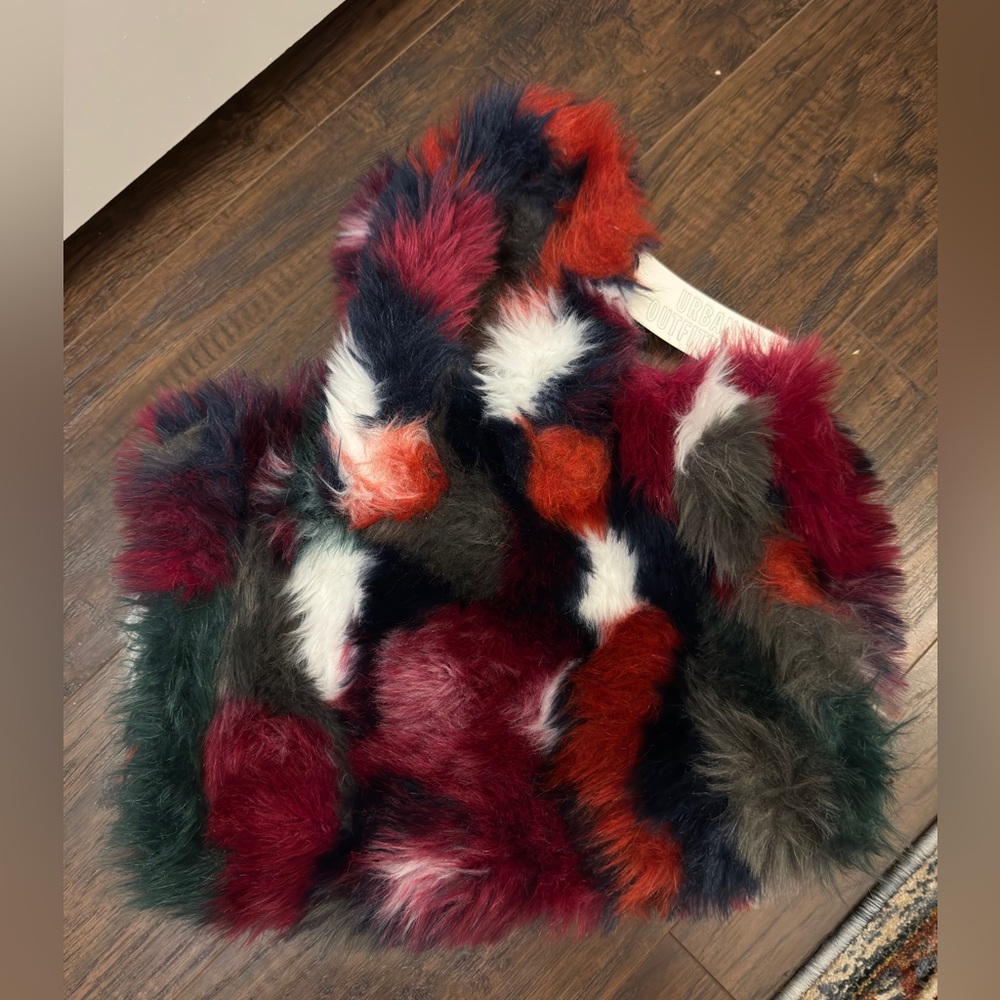 Urban Outfitters multi-colored fluffy tote